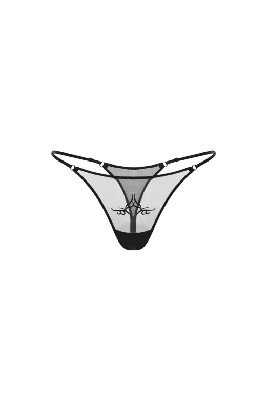 TRIBAL BLACK THONG