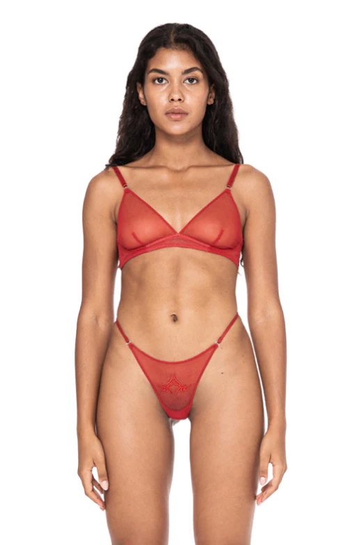 TRIBAL RED THONG