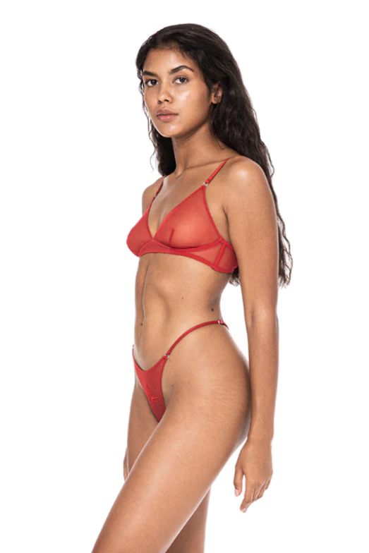 TRIBAL RED THONG