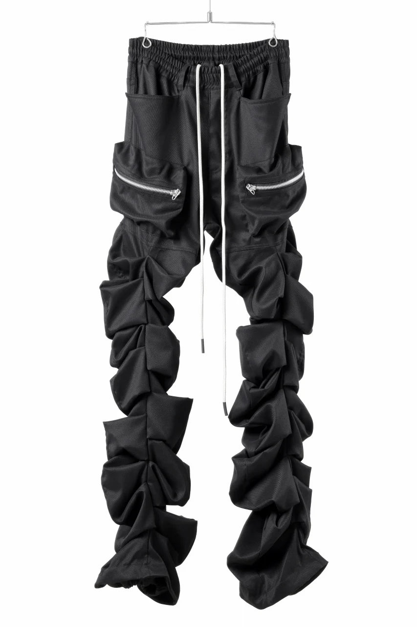 MONSTER TUCK FLARE BAGGY PANTS / LUX PES TWILL (BLACK)