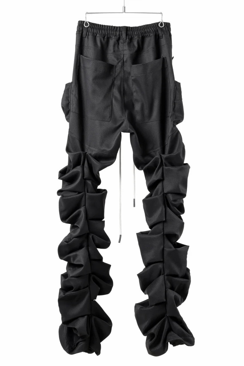 MONSTER TUCK FLARE BAGGY PANTS / LUX PES TWILL (BLACK)