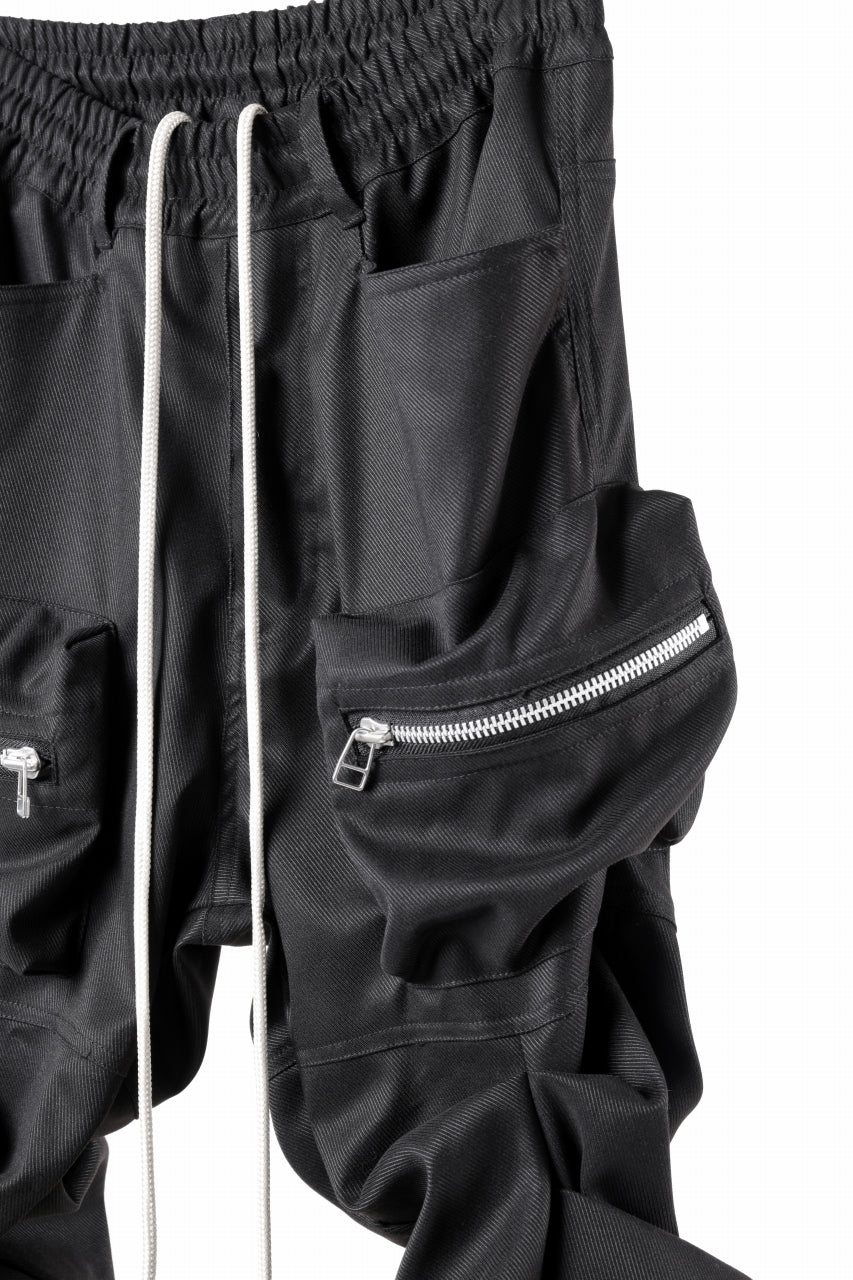 MONSTER TUCK FLARE BAGGY PANTS / LUX PES TWILL (BLACK)