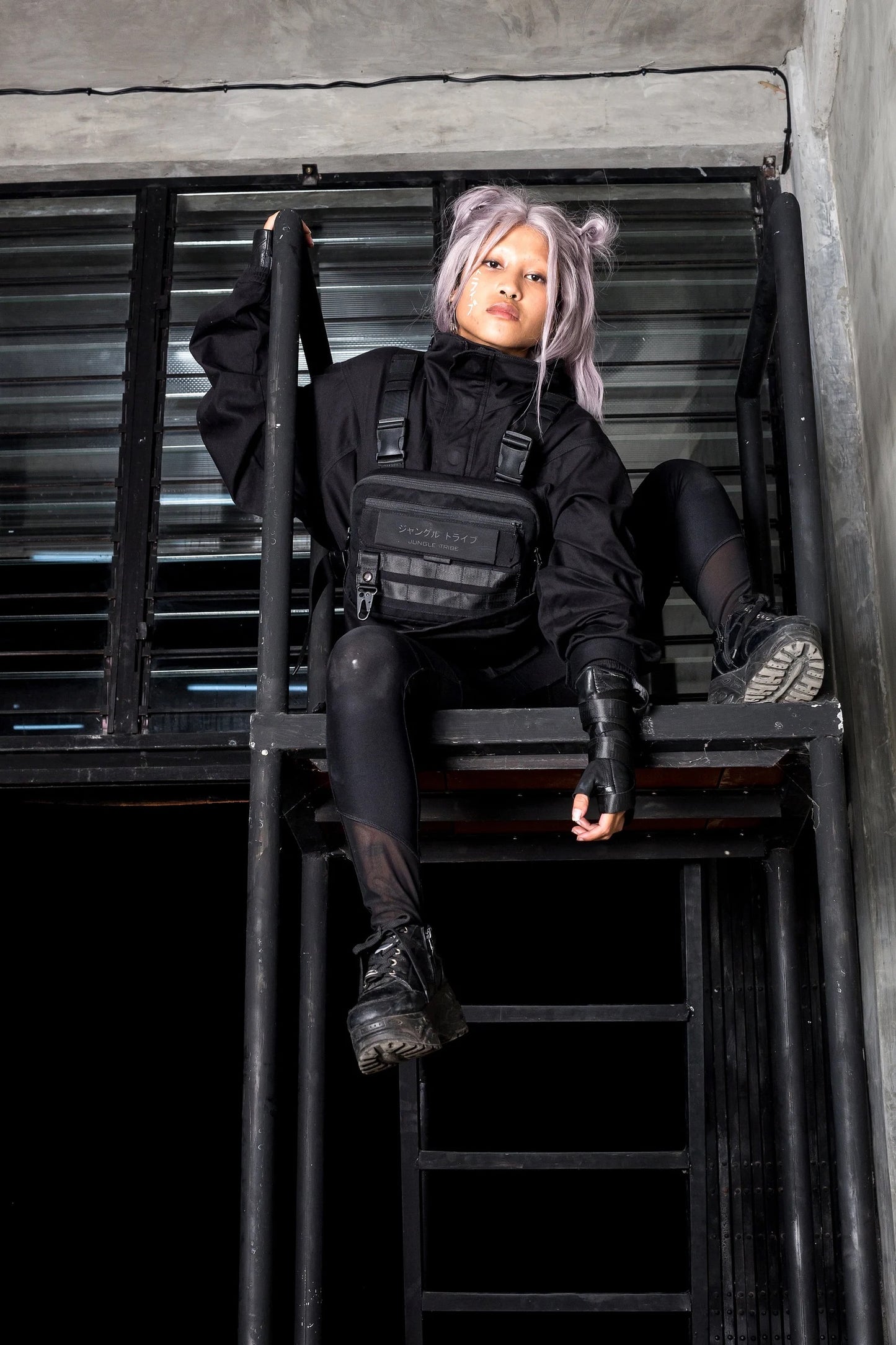Defender Black Canvas TechWear Chest Pack