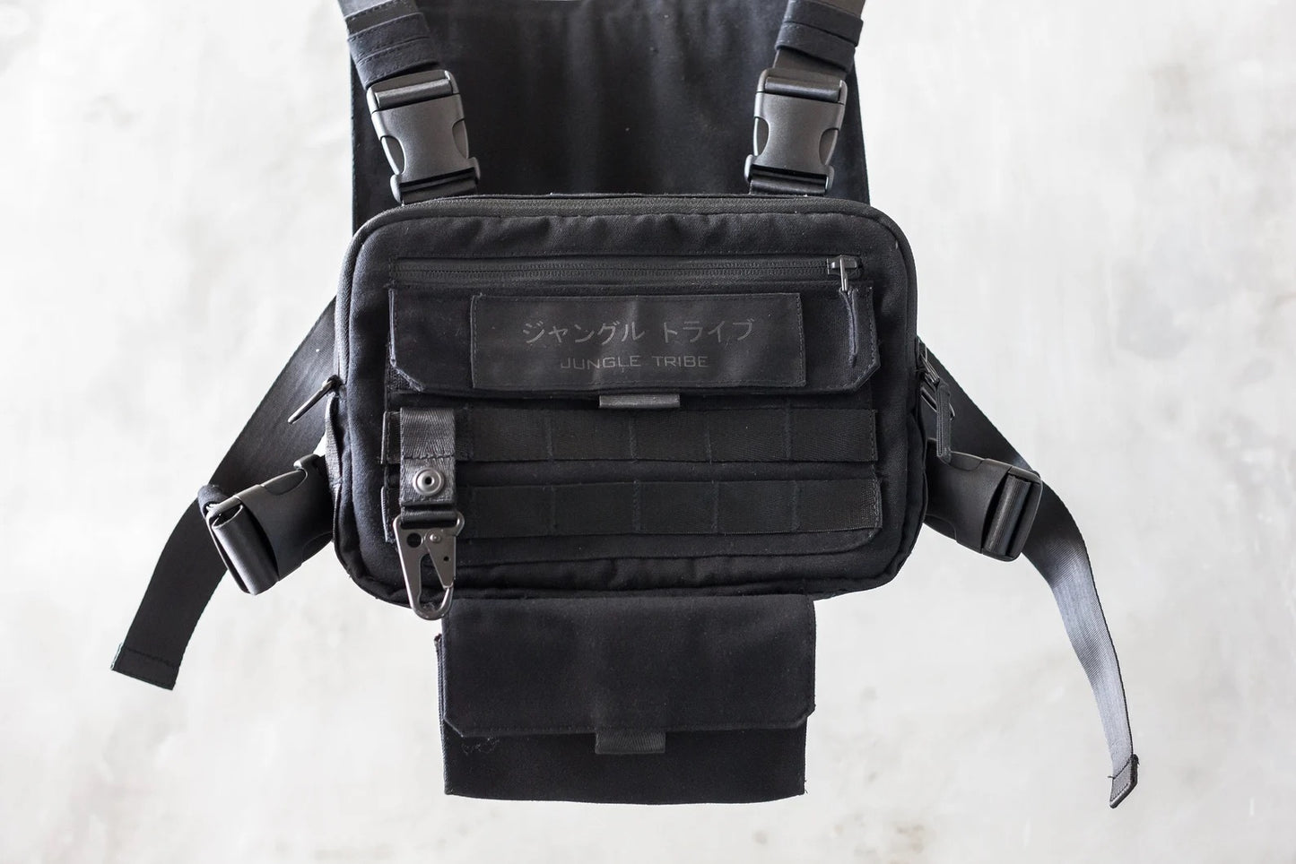 Defender Black Canvas TechWear Chest Pack