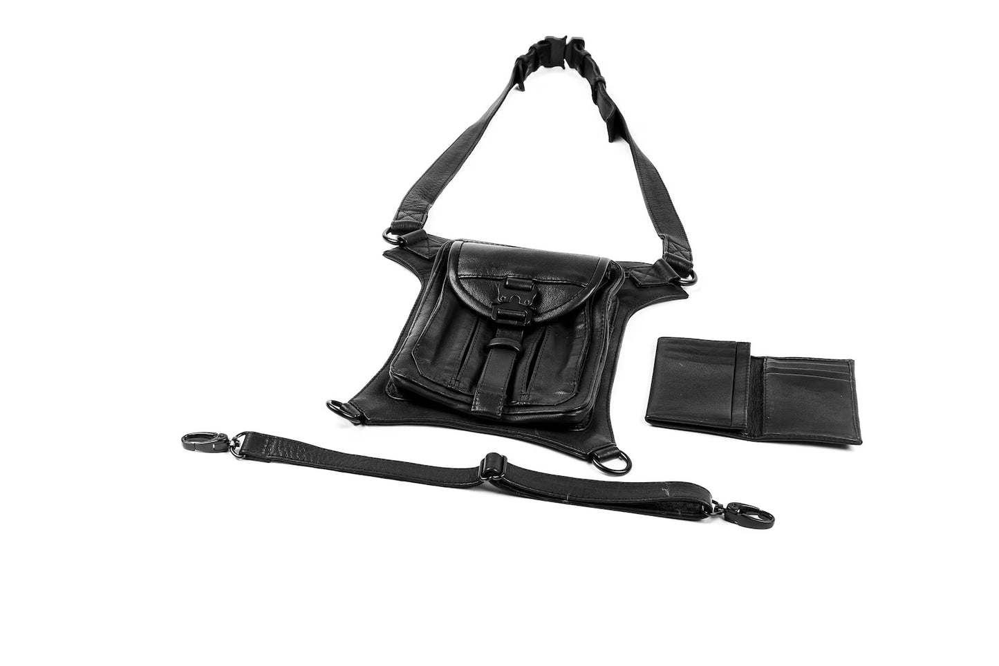 Tactical Edge Black Leather Holster and Hip Bag