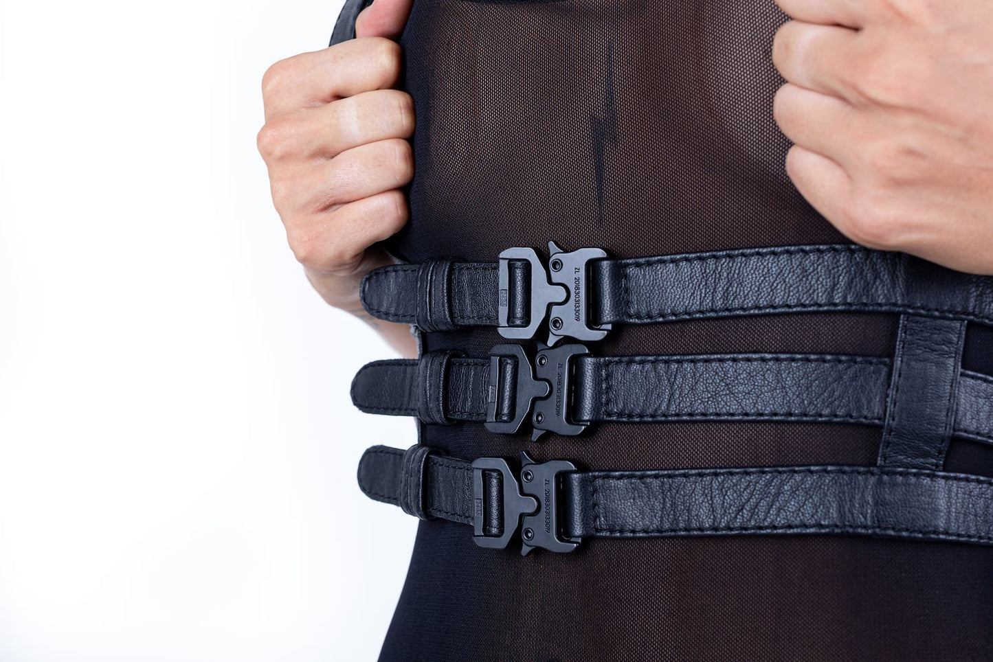 TRIPLE THREAT Black Leather Body Harness