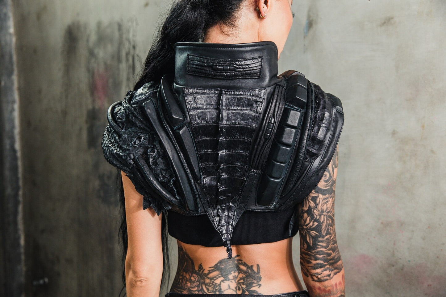 Nightmare Deception Black Leather Shoulder Piece