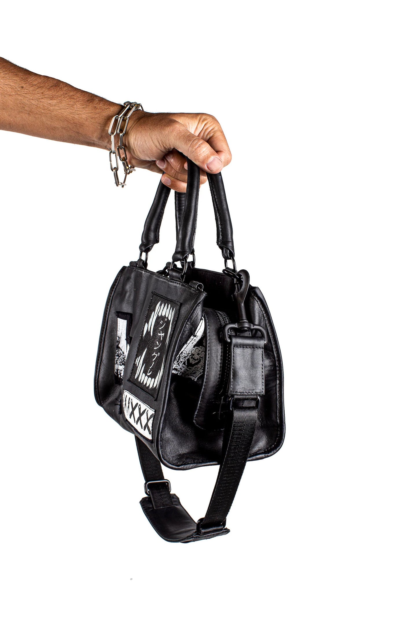 Art City 3 Black Leather Top Handle Purse