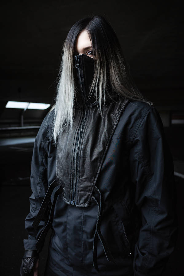 NINJA KOMBAT Techwear Hood Crop Top Vest