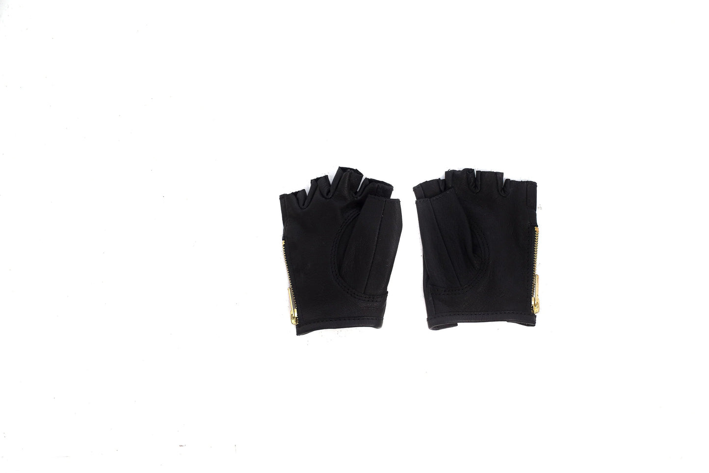 Gold Saber Spike Unisex Leather Gloves