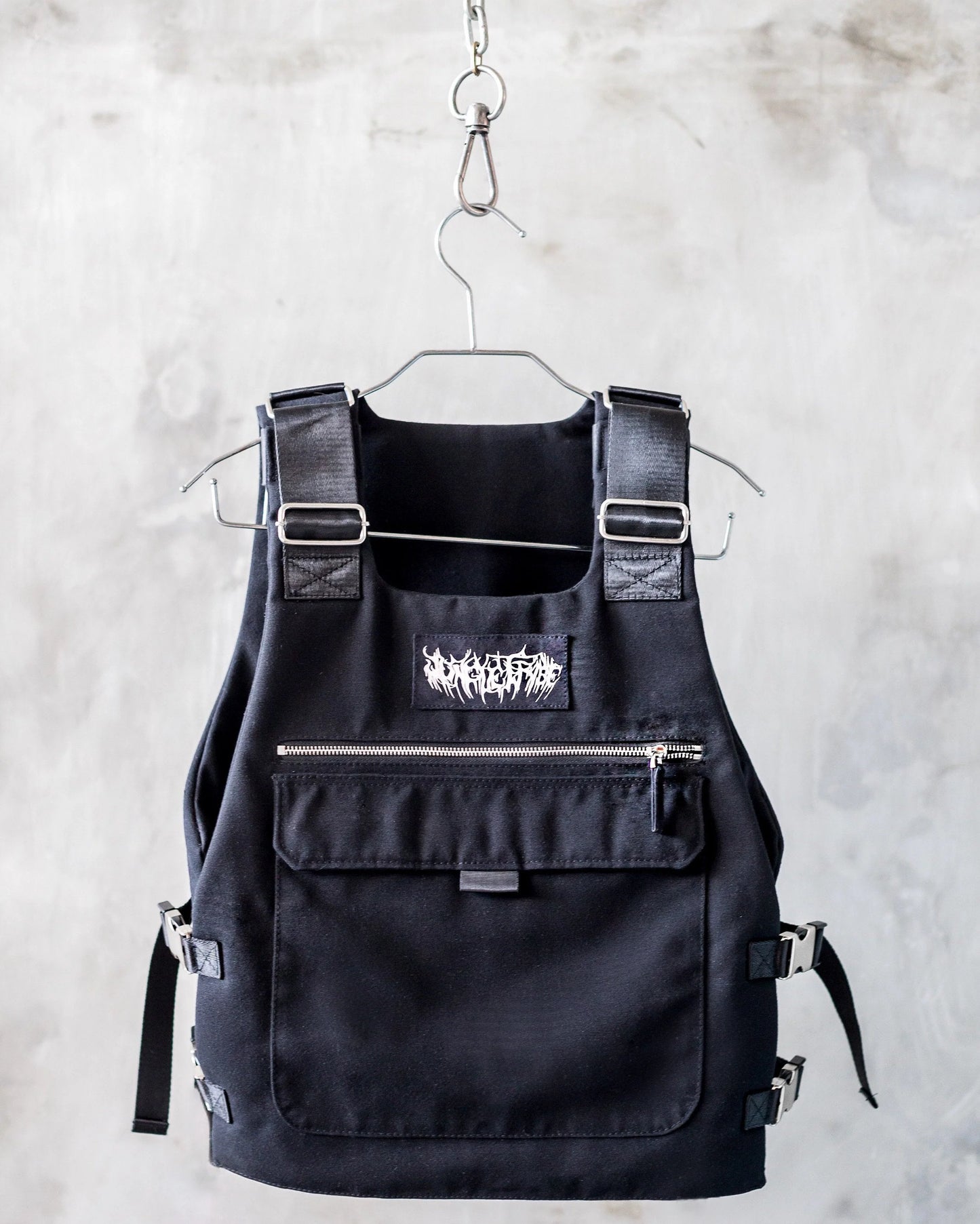 The JT Flank Vest in Black Cotton Canvas