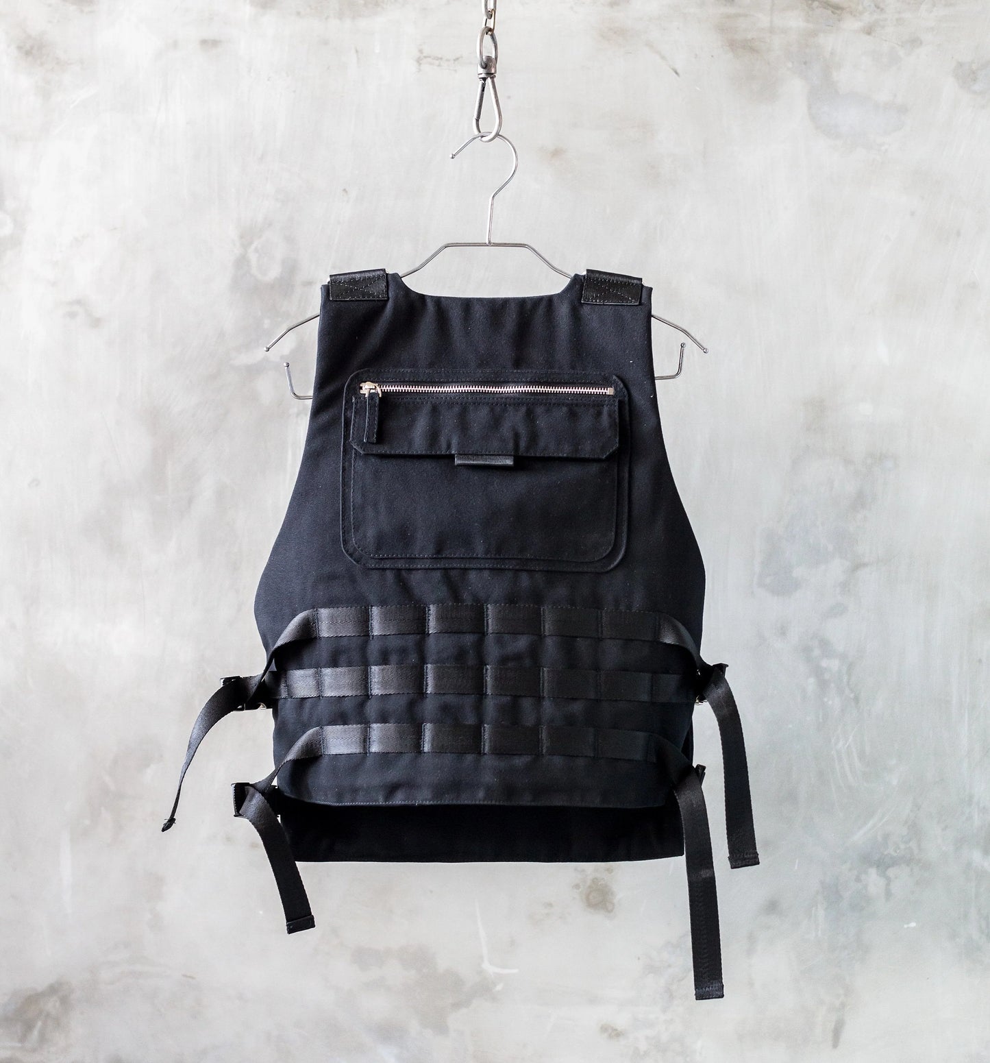 The JT Flank Vest in Black Cotton Canvas