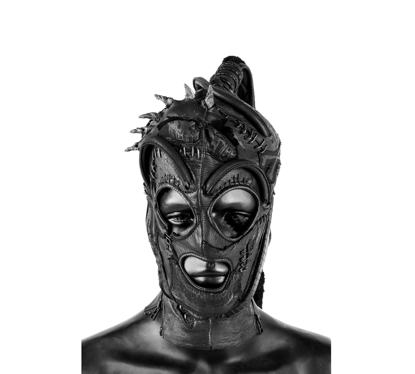 Black Leather Predator Zombie Gimp Mask