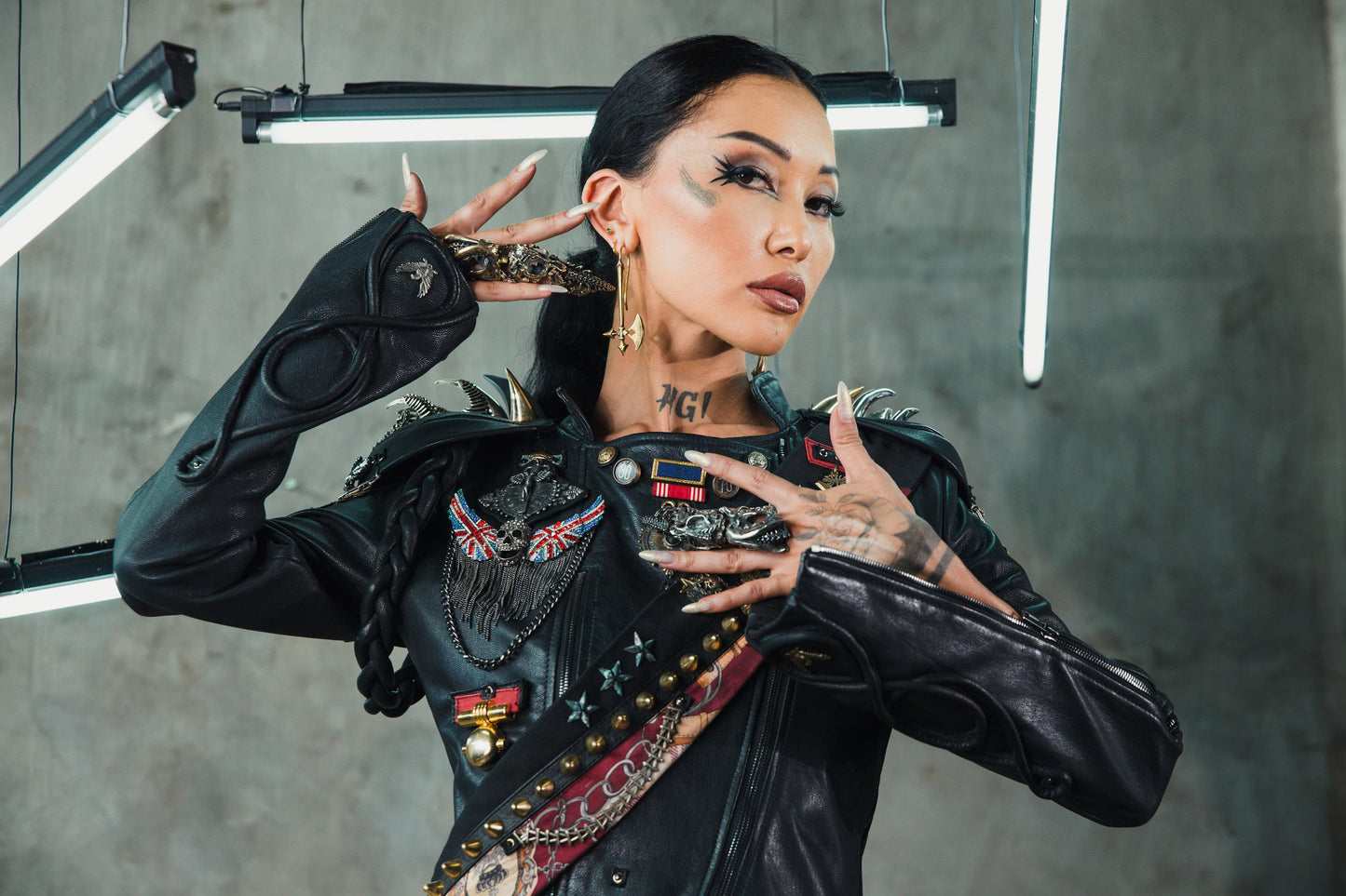Villain Battle Grounds Chic Punk Leather Jacket