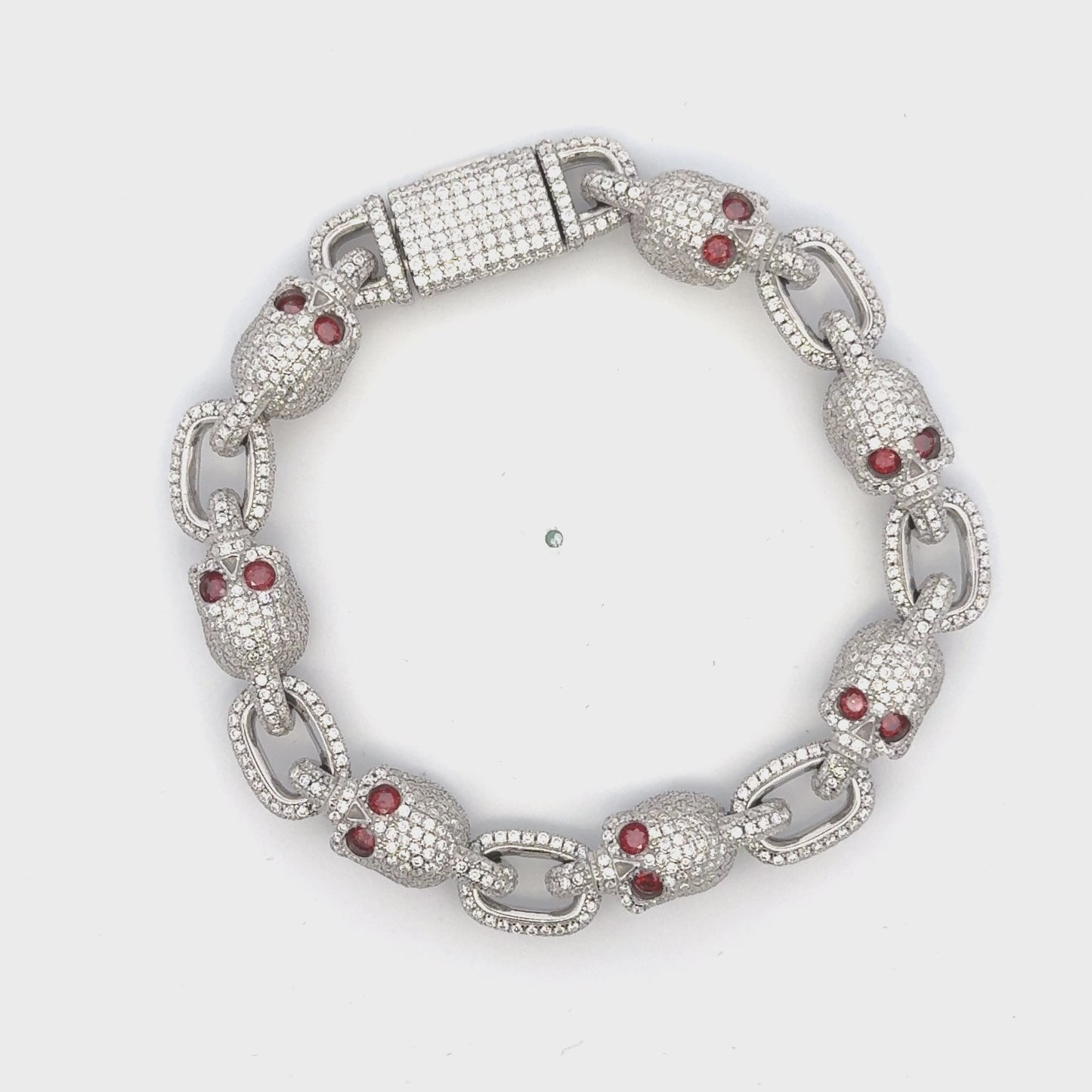 Alligator Jesus MOISSANITE RUBY SKULLS Bracelet