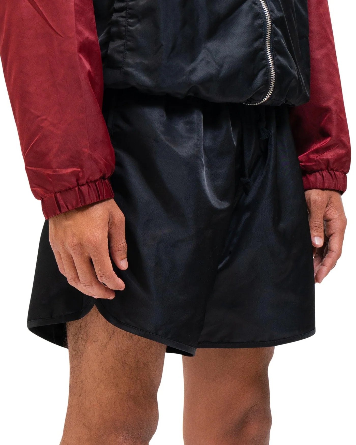 SUEDE LINED NYLON SHORTS