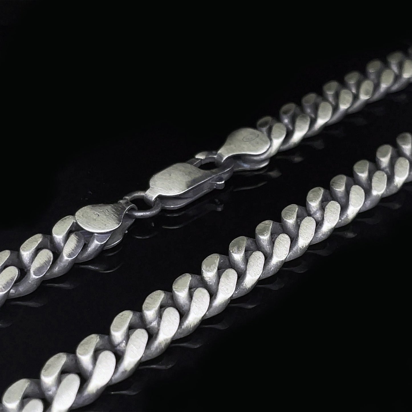 Gunmetal Miami Curb Chain Sterling Silver 8mm