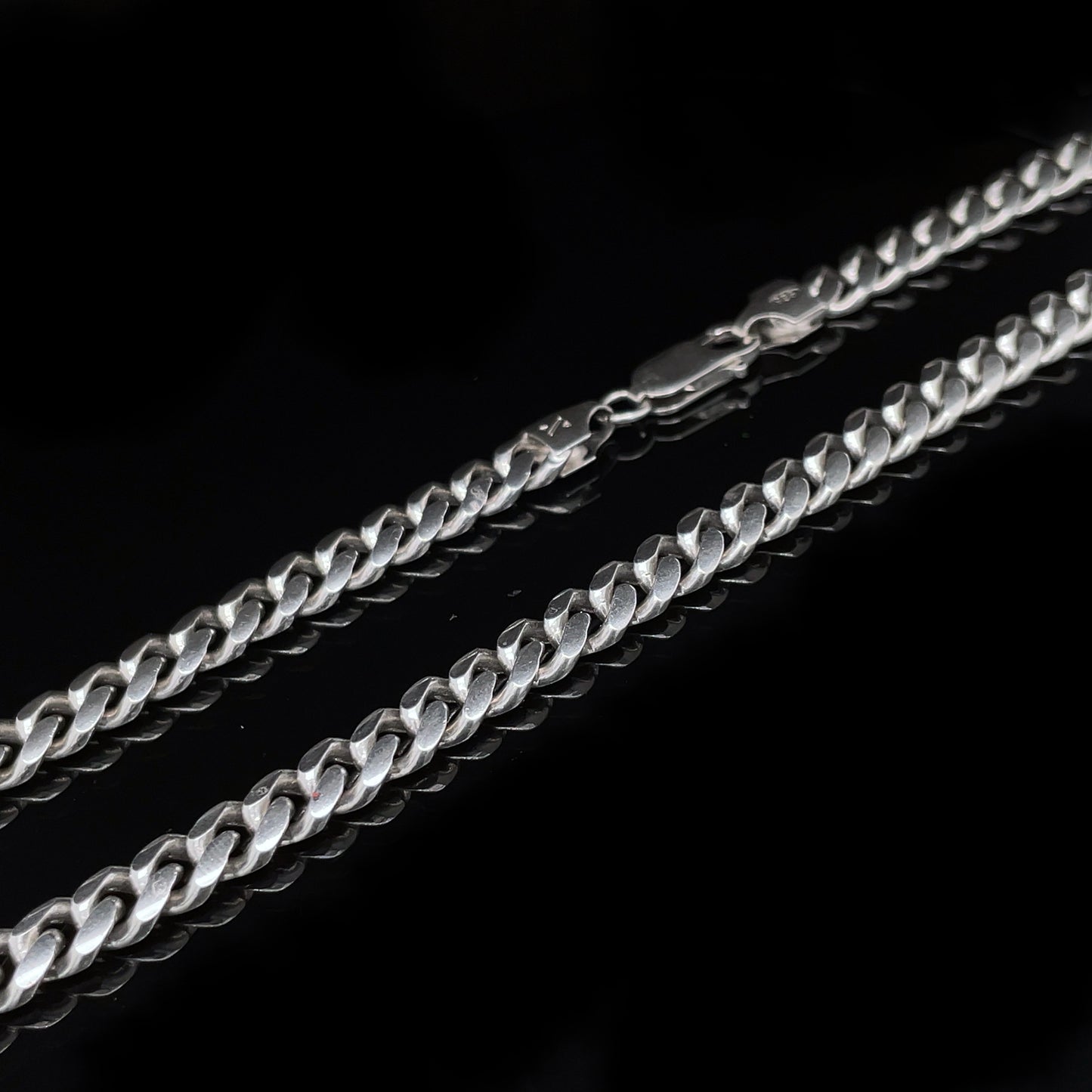 Miami Curb Chain in High Polish Sterling Silver 6mm