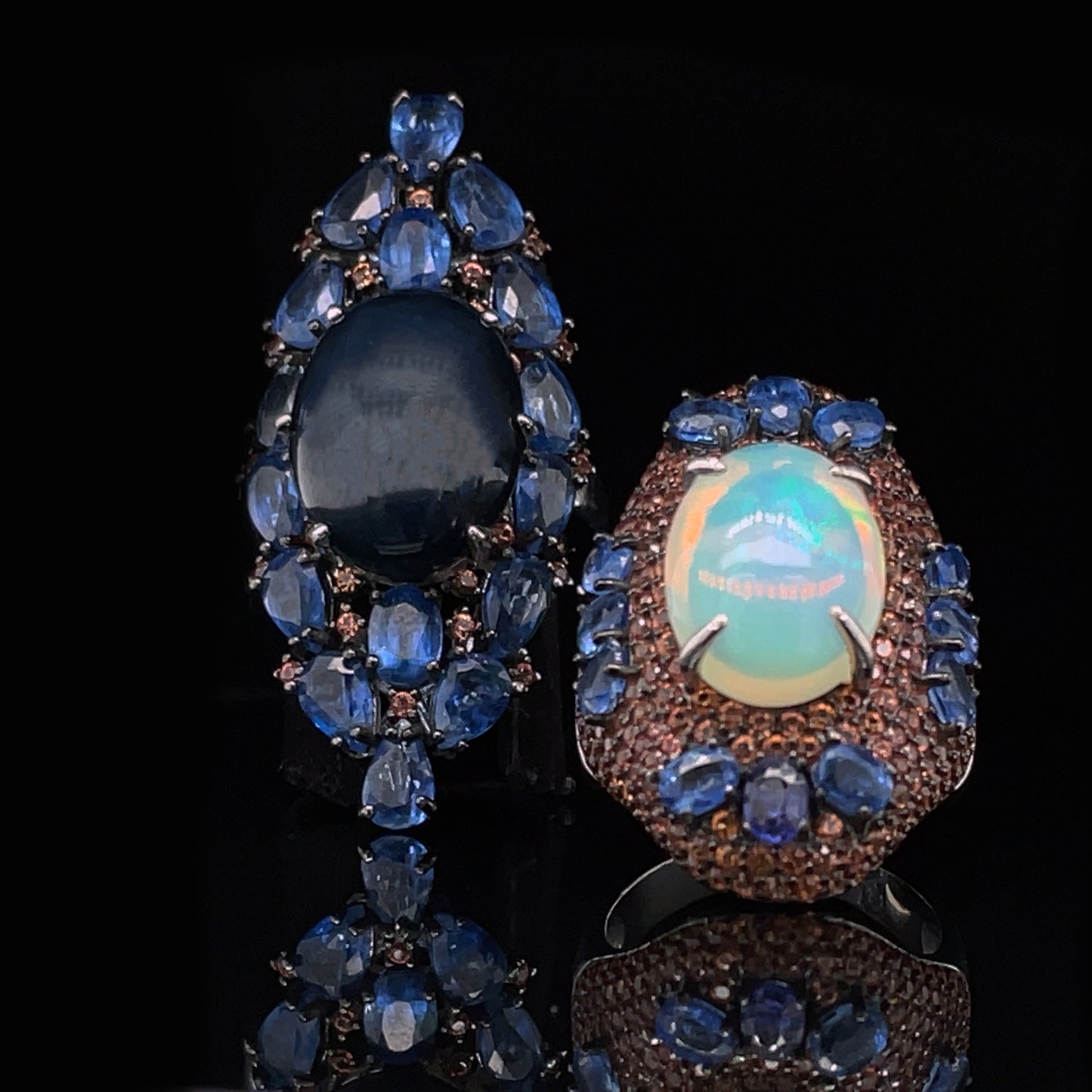 Star Sapphire & Opal Ring Set