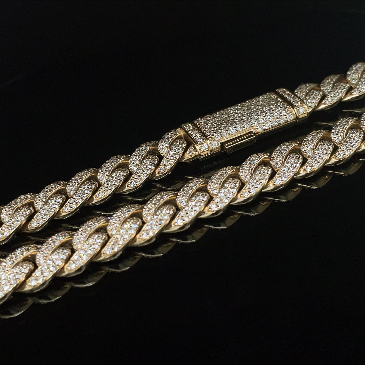 14 Karat Yellow Gold Miami Cuban Chain w/ VS1+ Natural Diamonds 10.5mm