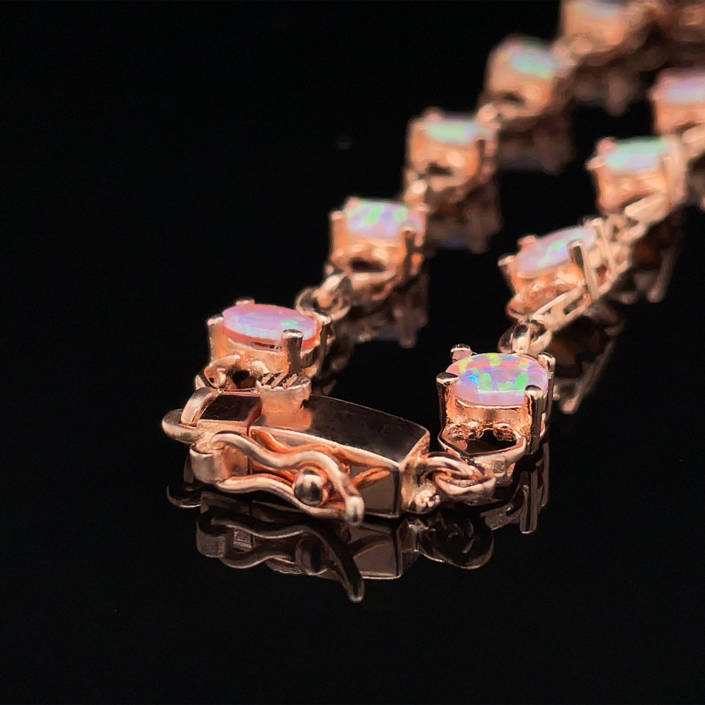 Rose Gold Plated 925 Pink Opal Bracelet