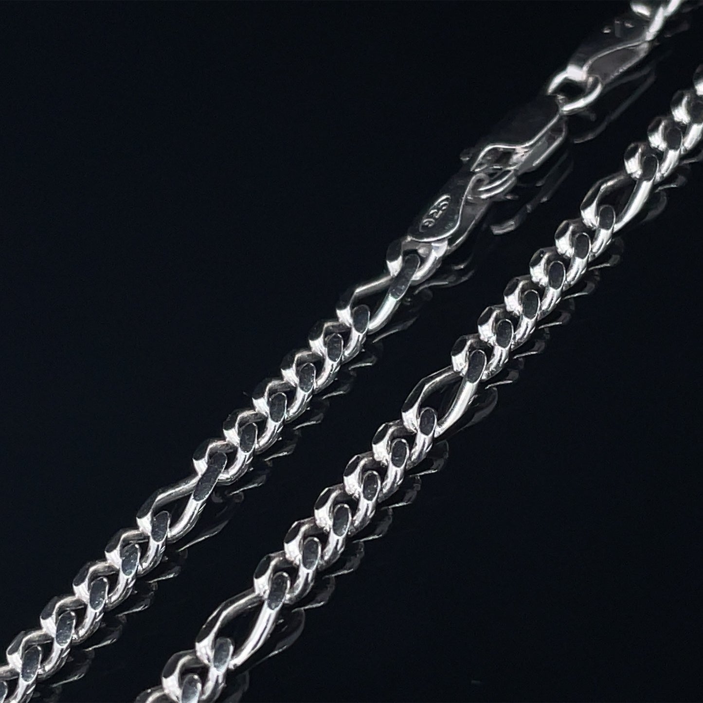Figaro Chain in Sterling Silver 3mm