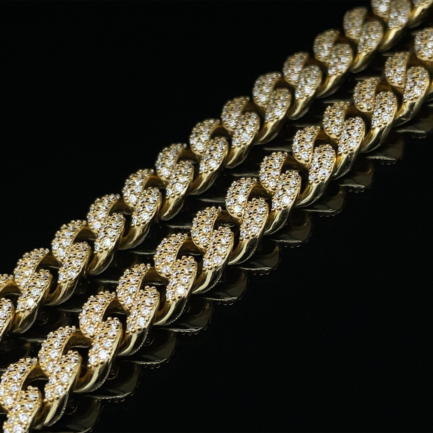 Iced Out Gold Plated 925 Miami Curb Chain 6mm