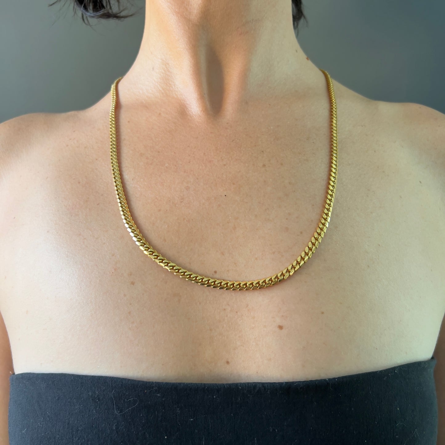 5mm Gold Tone 925 Miami Curb Chain