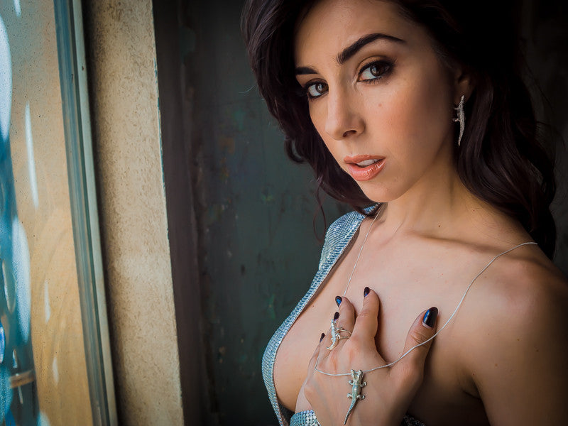 Alligator Jesus Biting Alligator Earrings with diamond eyes