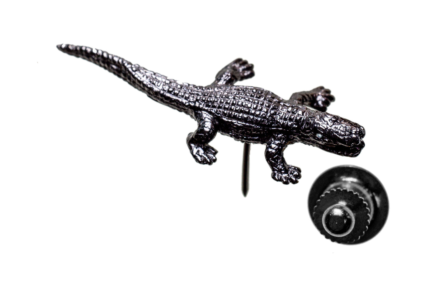 Alligator Jesus Gator Pin black rhodium 