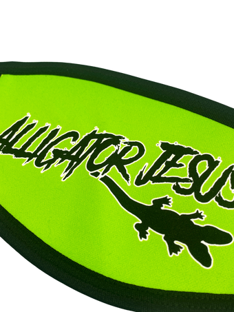 Alligator Jesus GatorGang Face Mask neon green