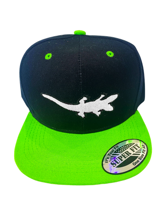 Alligator Jesus GatorGang Hat back and neon green