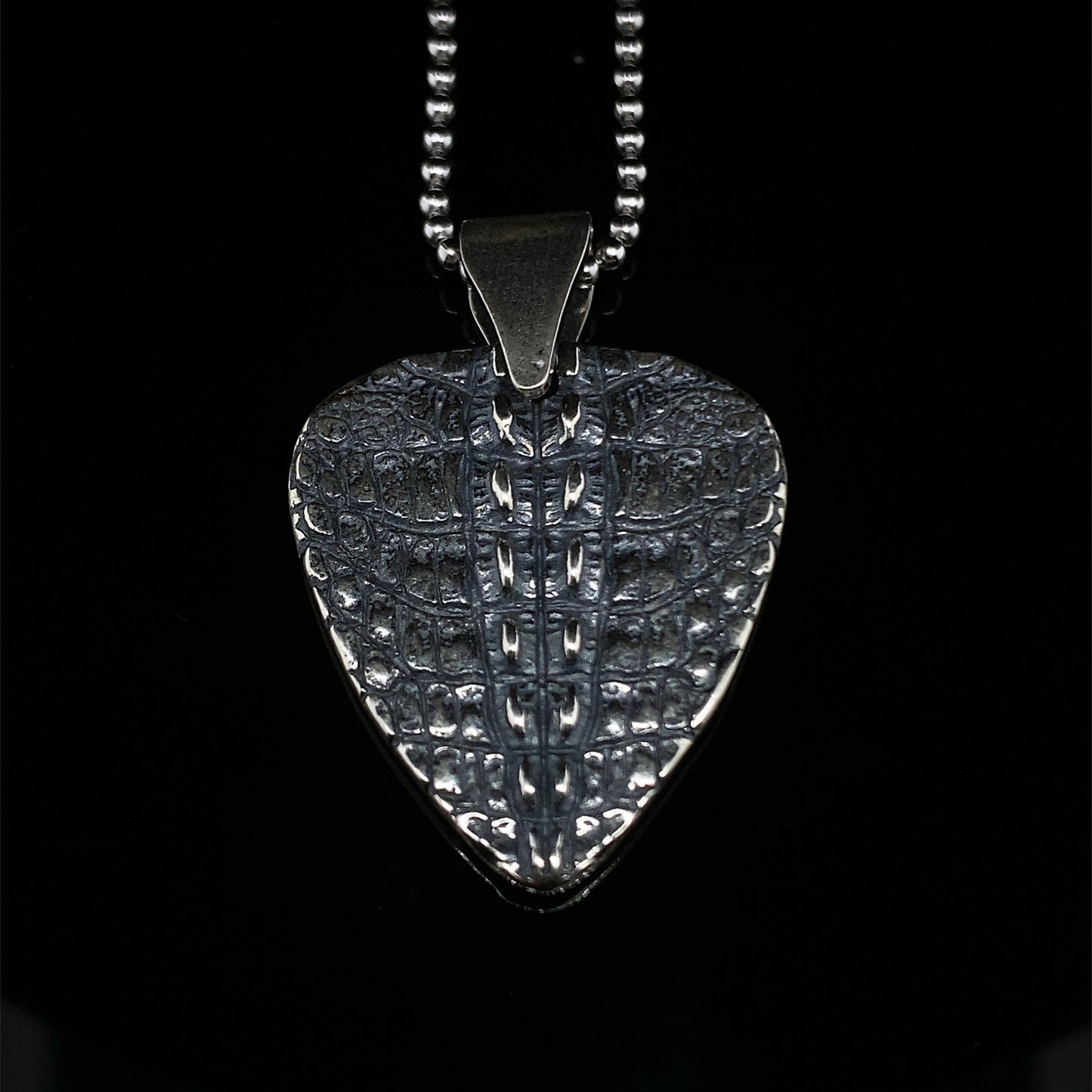 Alligator Jesus Gator skin Gang Guitar Pick Pendant Necklace