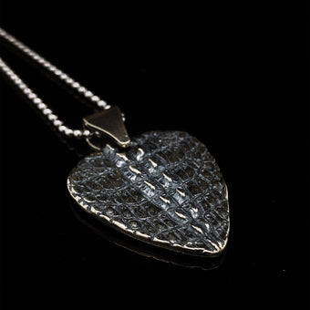 Alligator Jesus Gator skin Guitar Pick Pendant Necklace