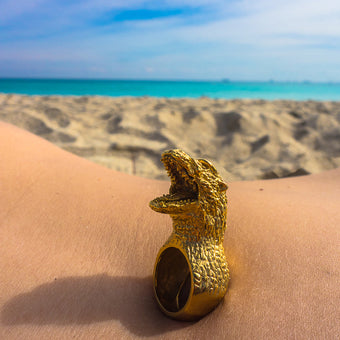 Alligator Jesus Godzilla ring