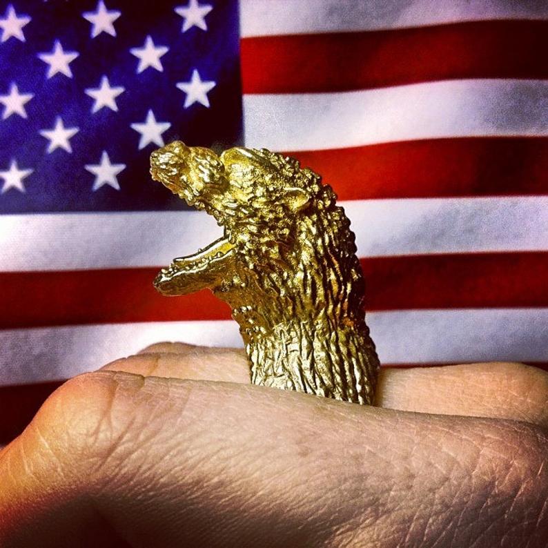 Alligator Jesus Godzilla ring