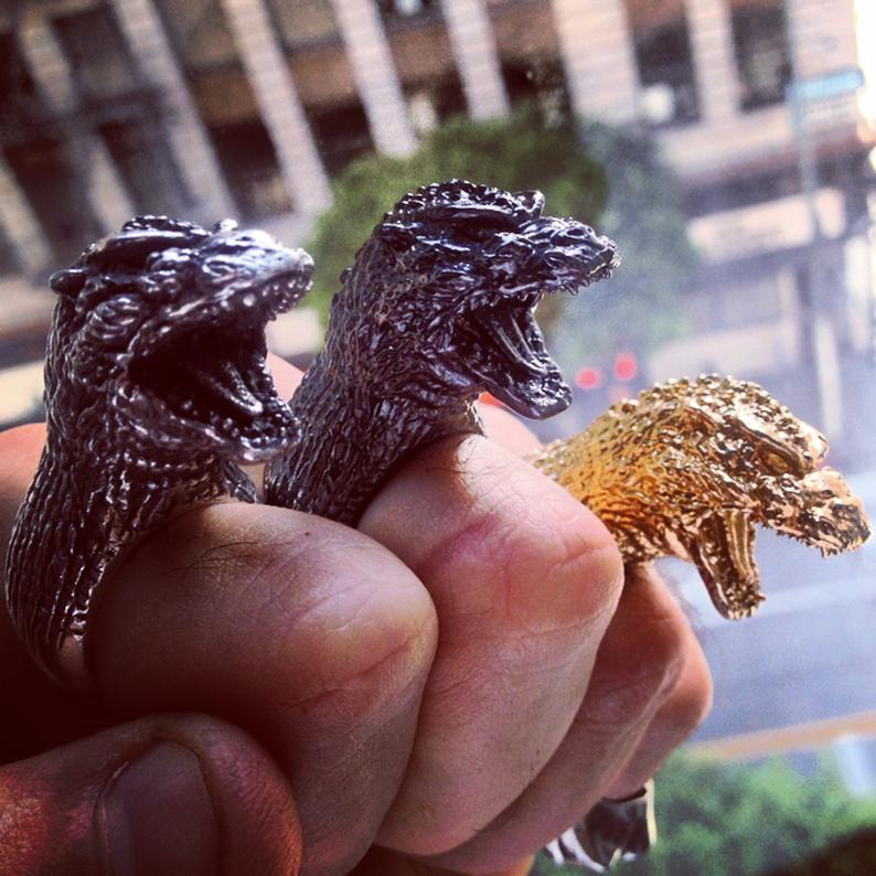 Alligator Jesus Godzilla ring