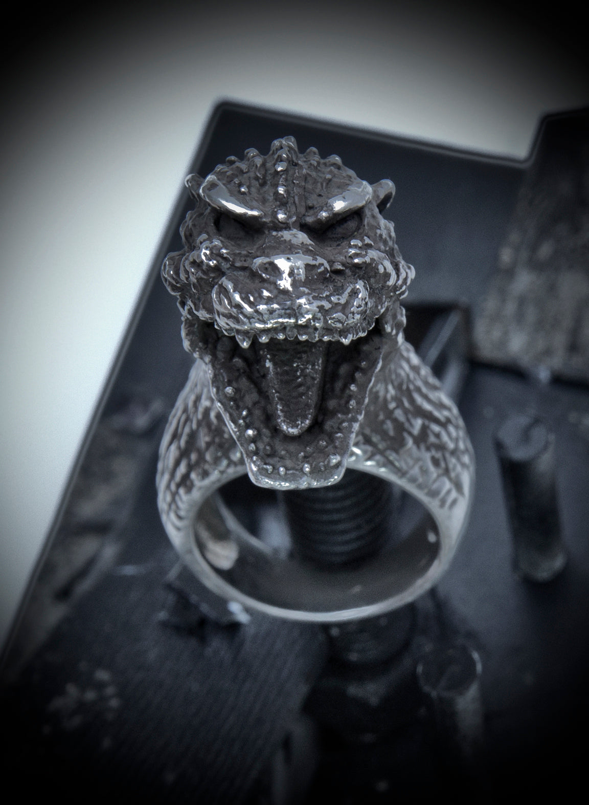 Alligator Jesus Godzilla ring