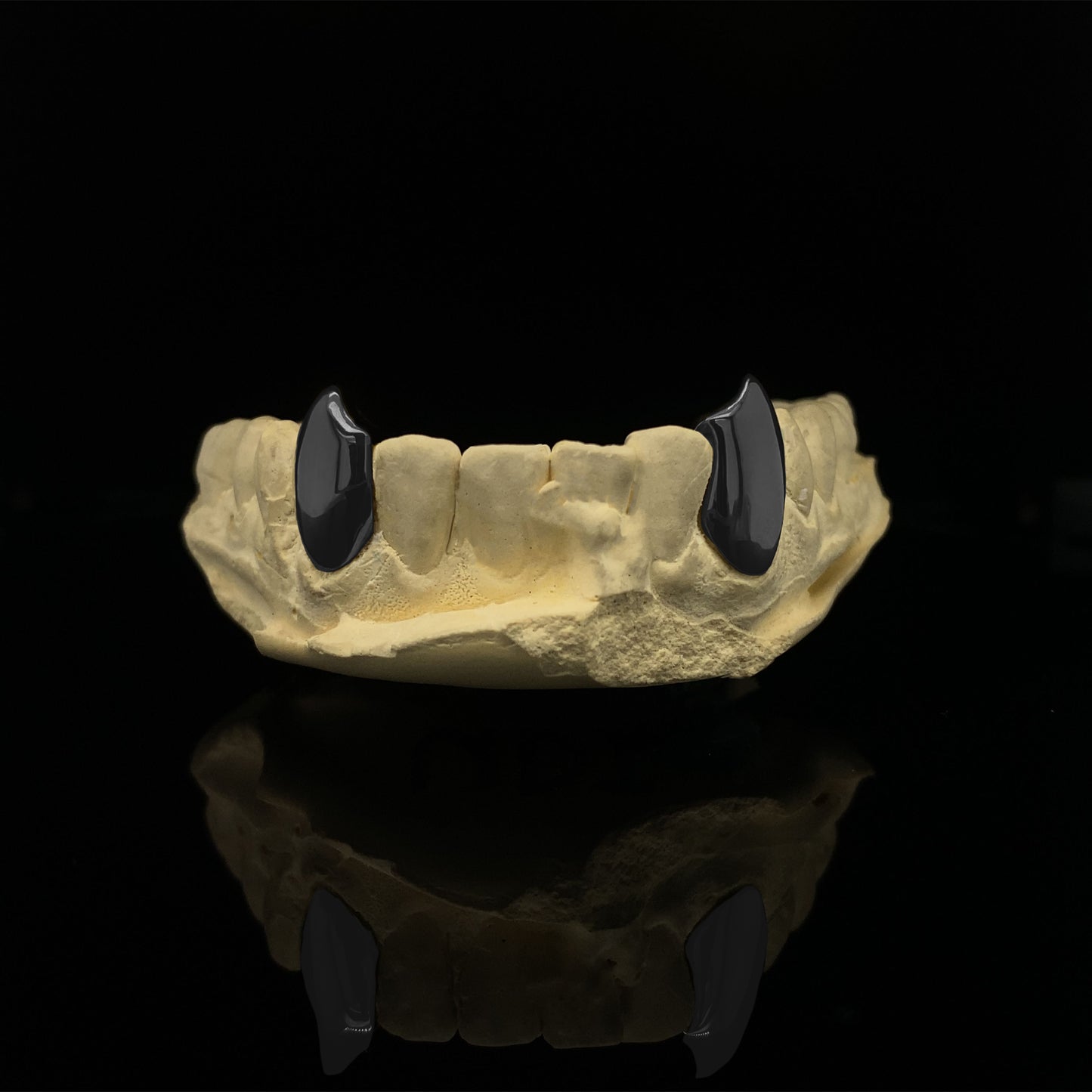 Alligator Jesus Gunmetal Fang Bottom Grillz