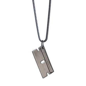 Alligator Jesus Razor Blade Pendant silver