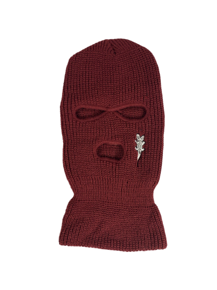 Alligator Jesus Ski Mask burgundy