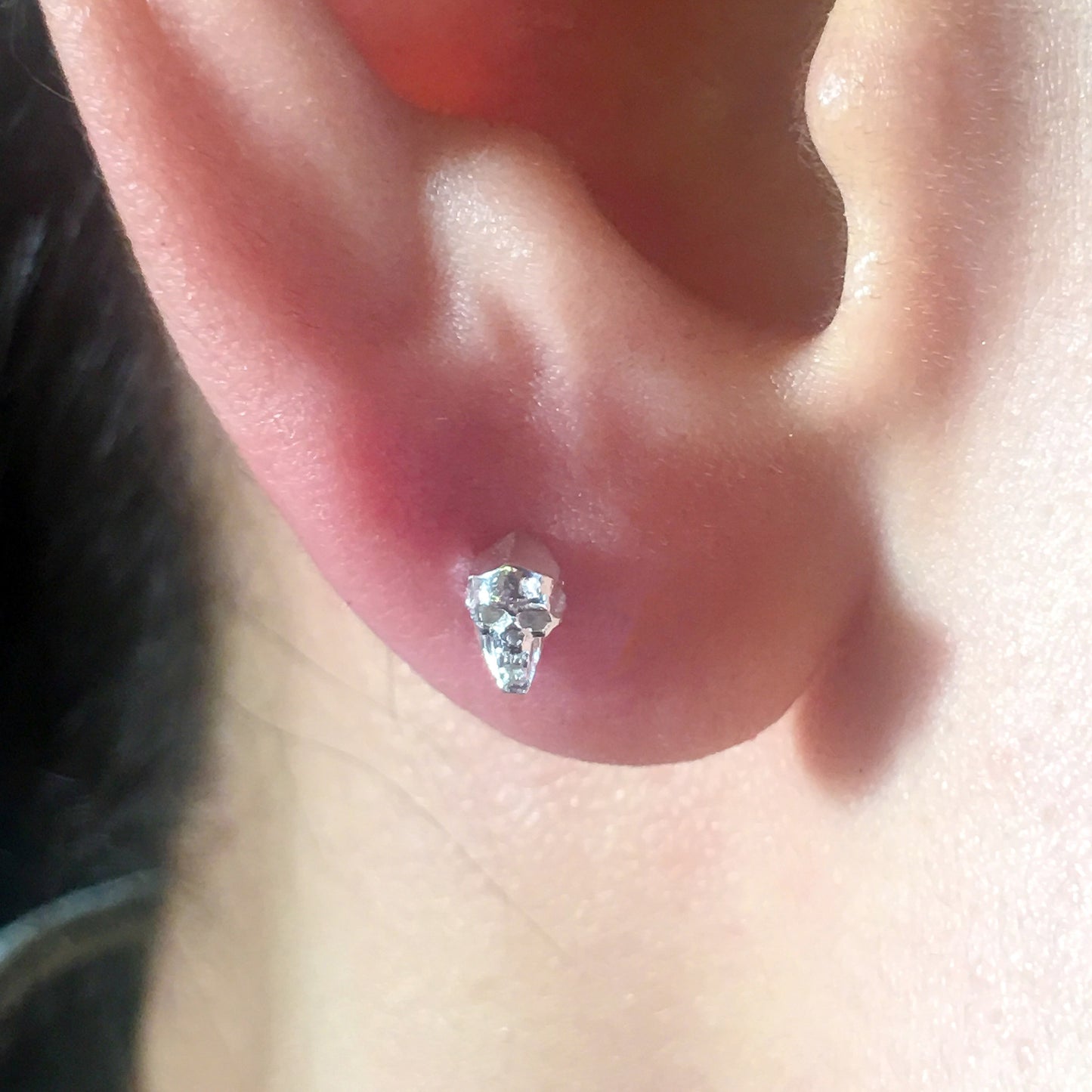Alligator Jesus stud Skull Earrings