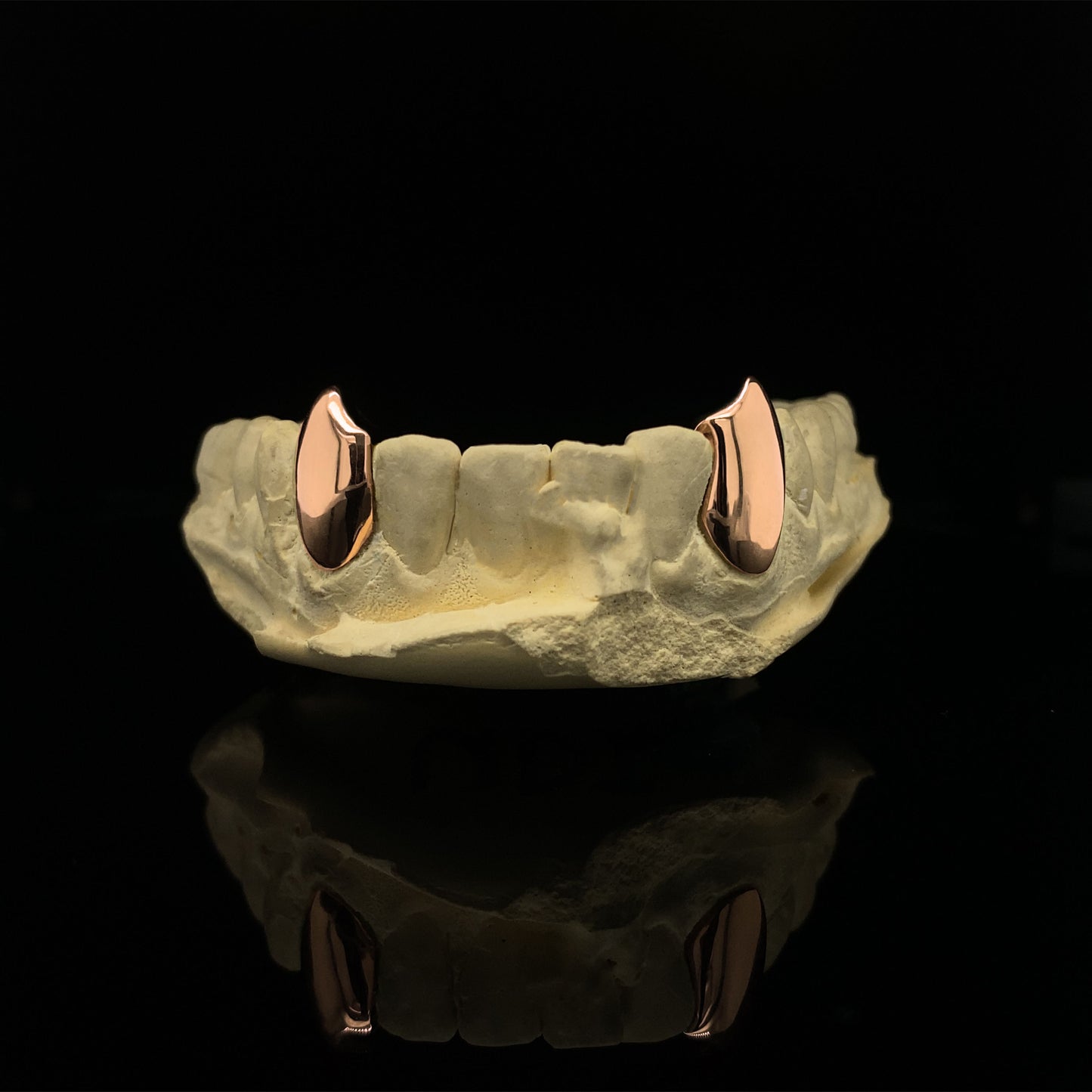 Alligator Jesus Rose Gold Fang Bottom Grillz