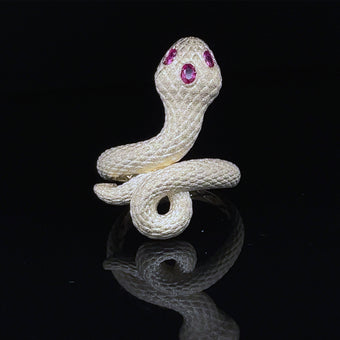 Gold Cobra Snake Ring alligator Jesus