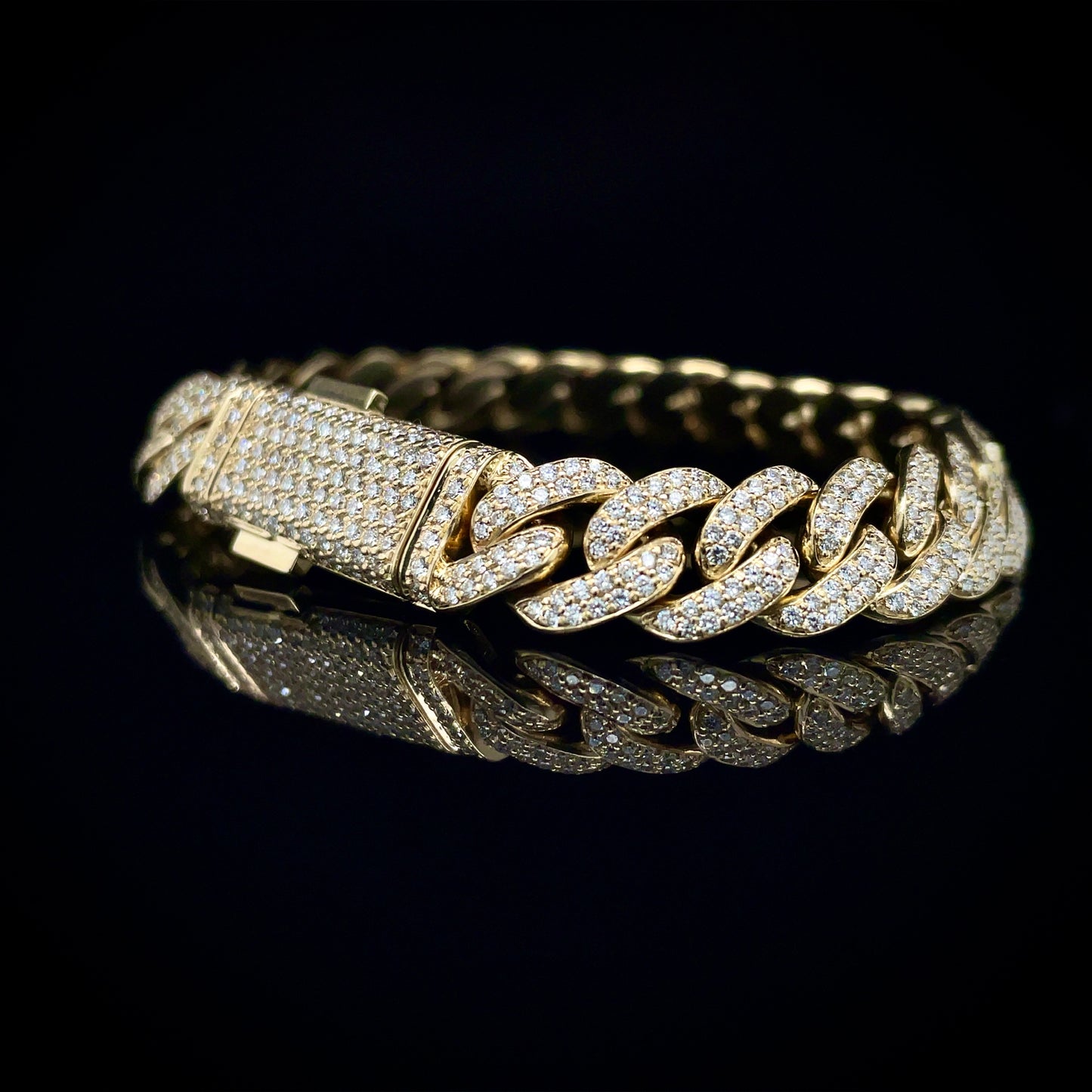 14 Karat Gold Miami Cuban Link Bracelet w/ VS1+ Natural Diamonds 10.5mm