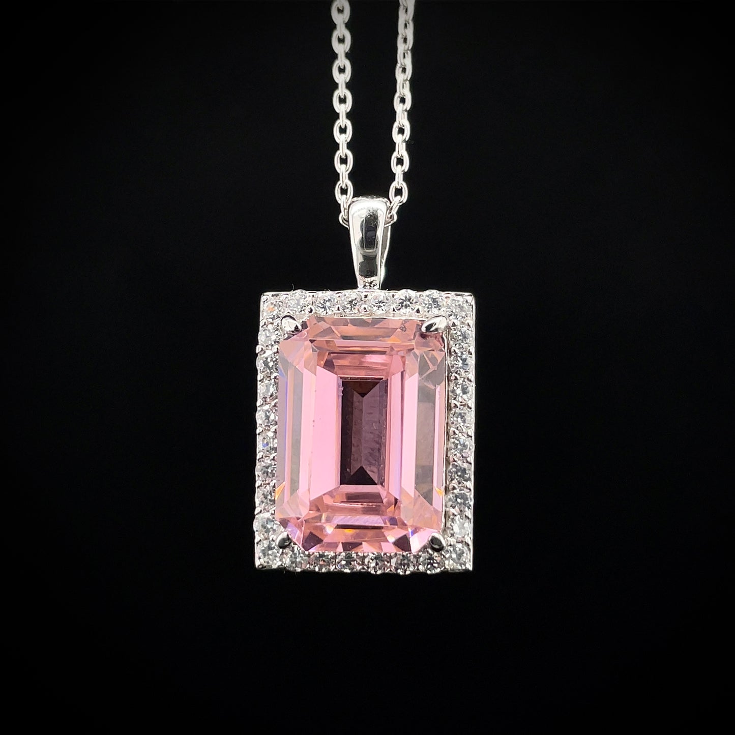 Pink Gemstone on Sterling Silver Pendant