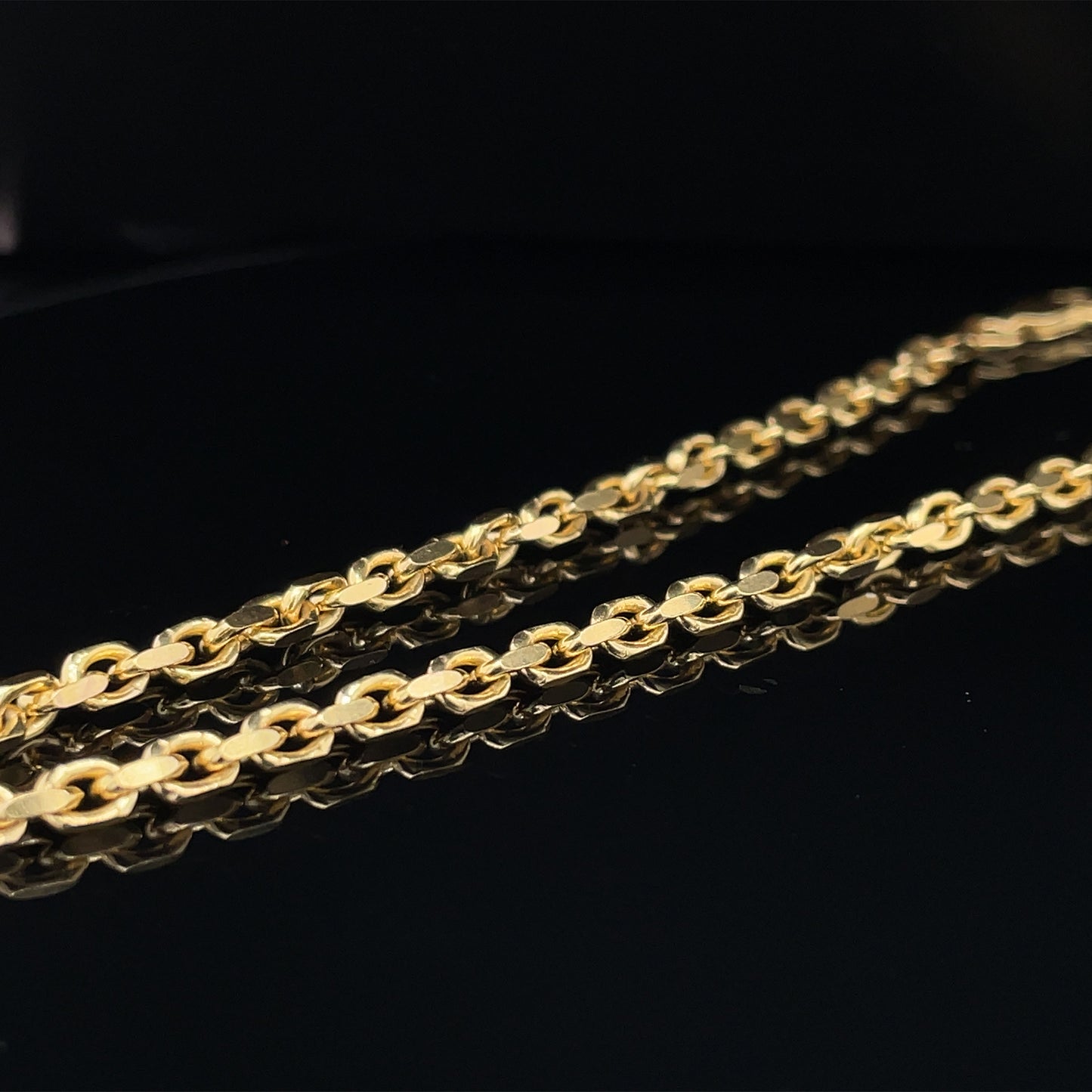 14K Gold Anchor Chain Bracelet 3mm