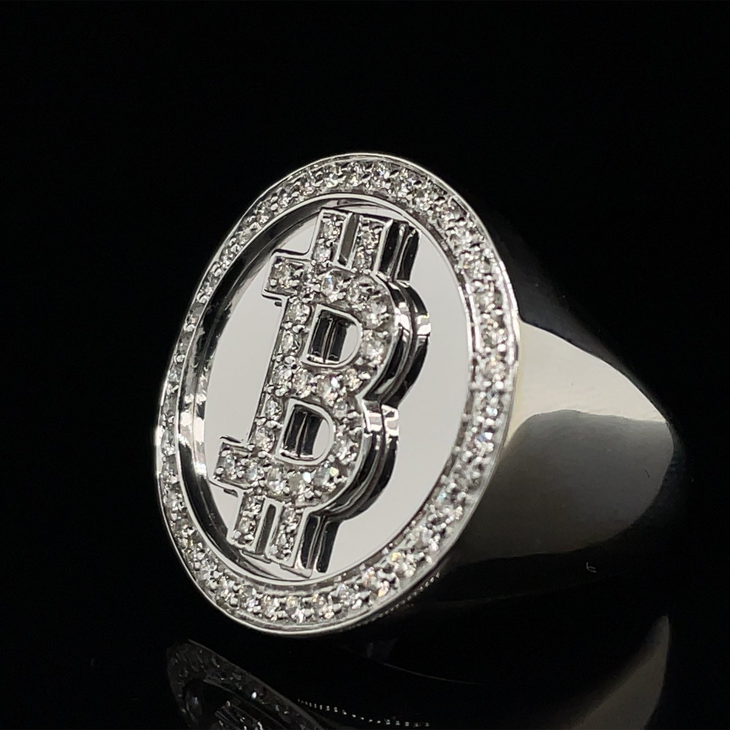 Bitcoin Ring w/ 1ct VS1 Diamonds