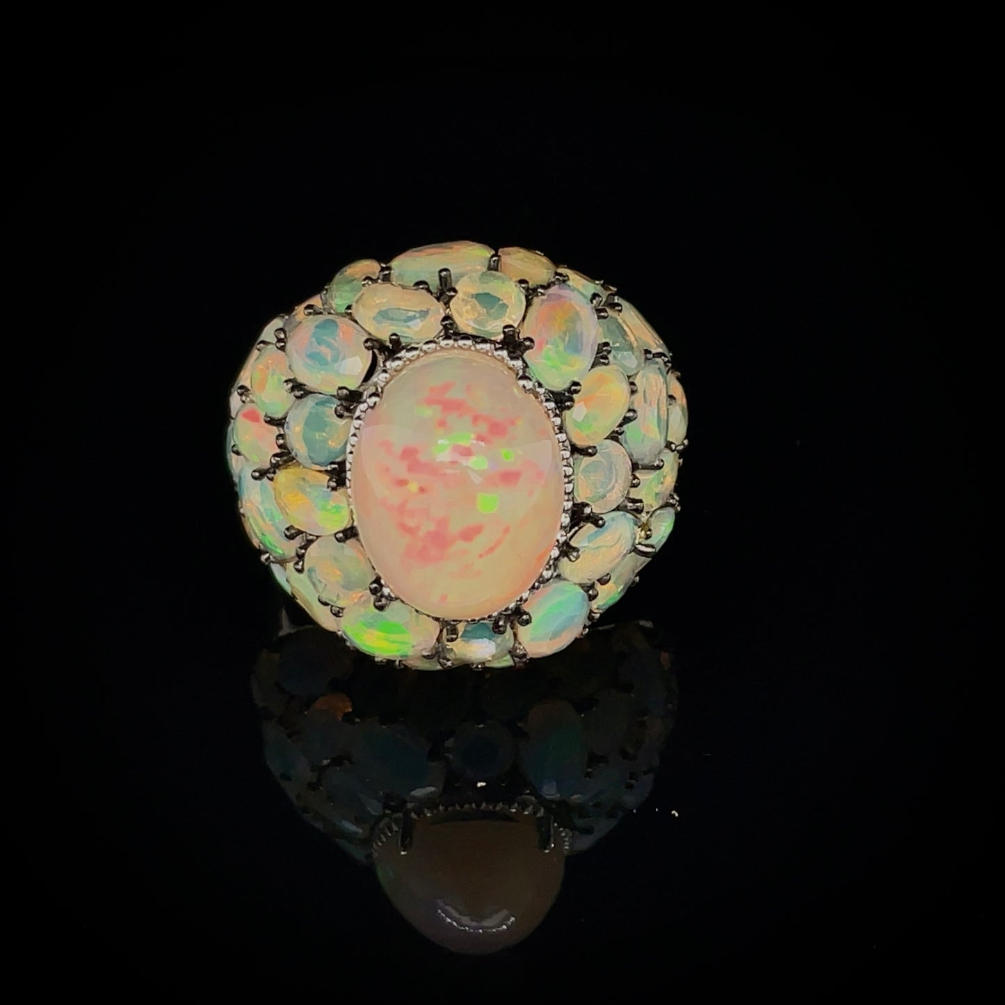Opal & Yellow Sapphire Ring