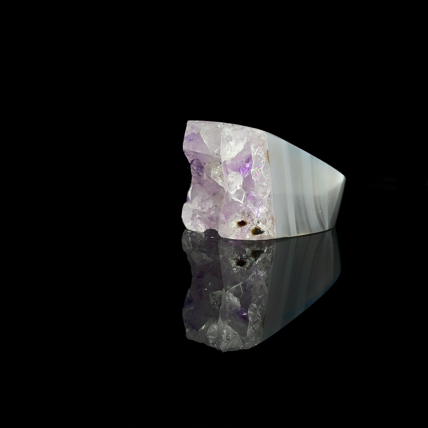 Unpolished Amethyst Ring